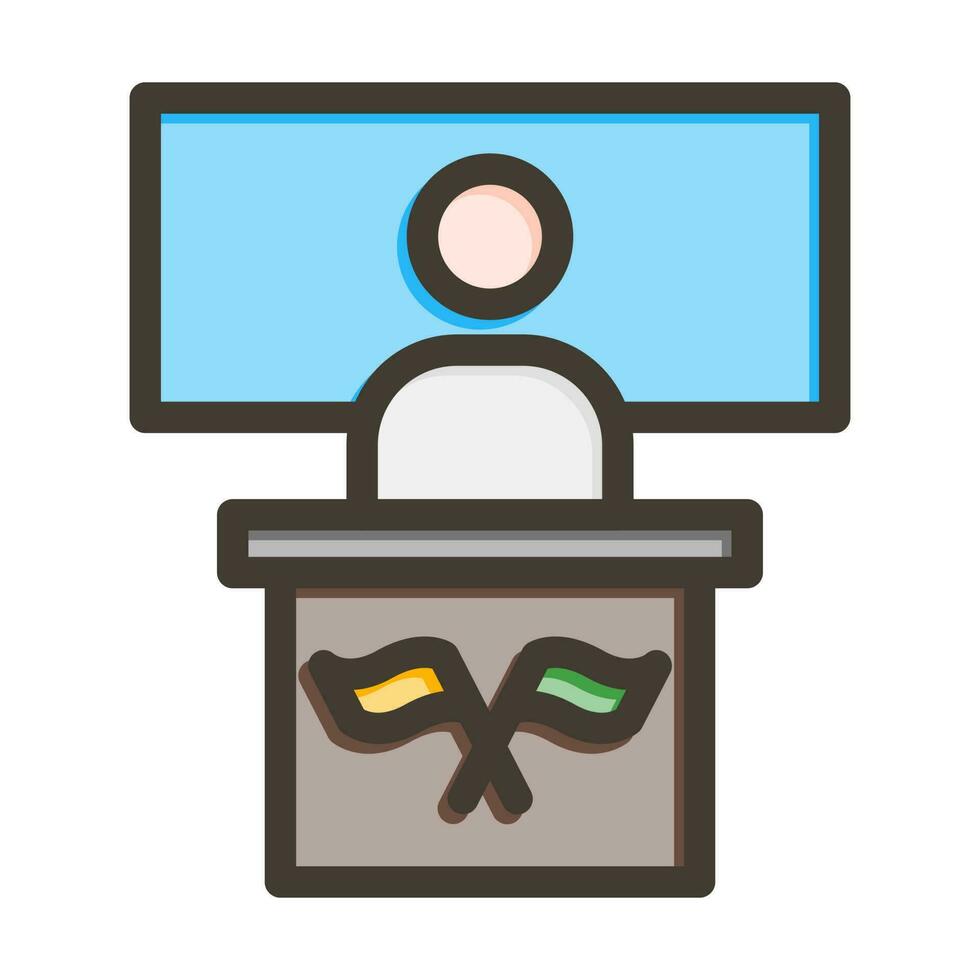 Politician Vector Thick Line Filled Colors Icon Design