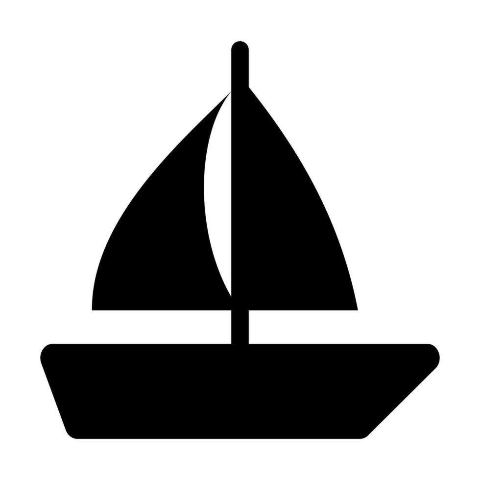 Sail Boat Vector Glyph Icon Design