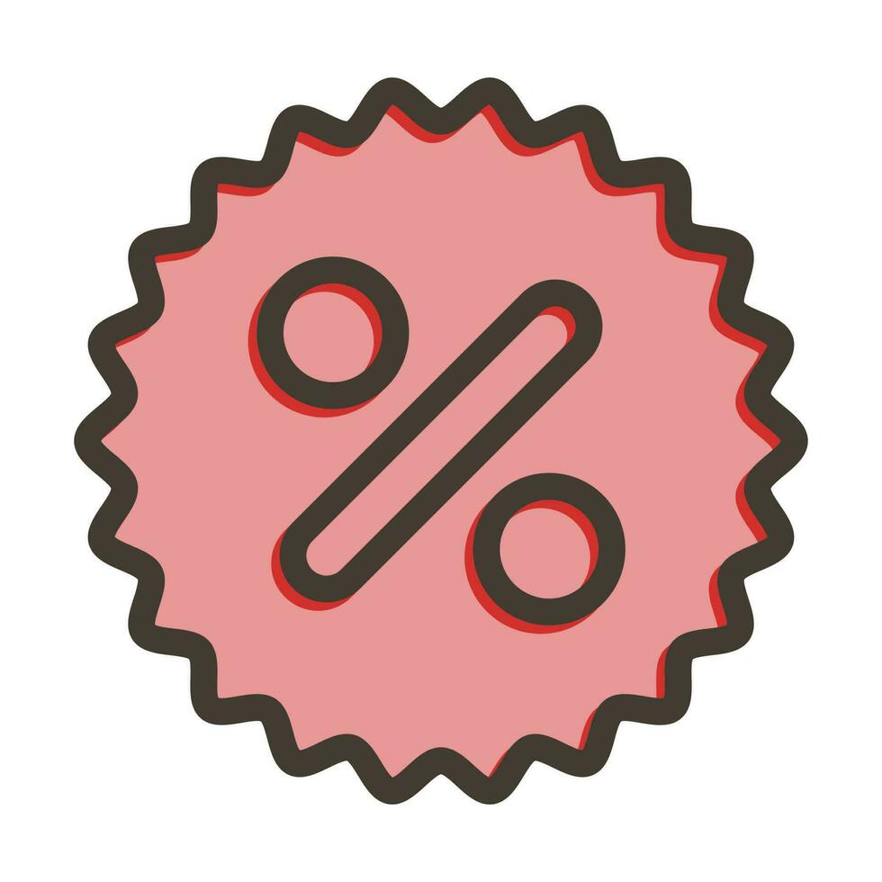 Coupon Vector Thick Line Filled Colors Icon Design