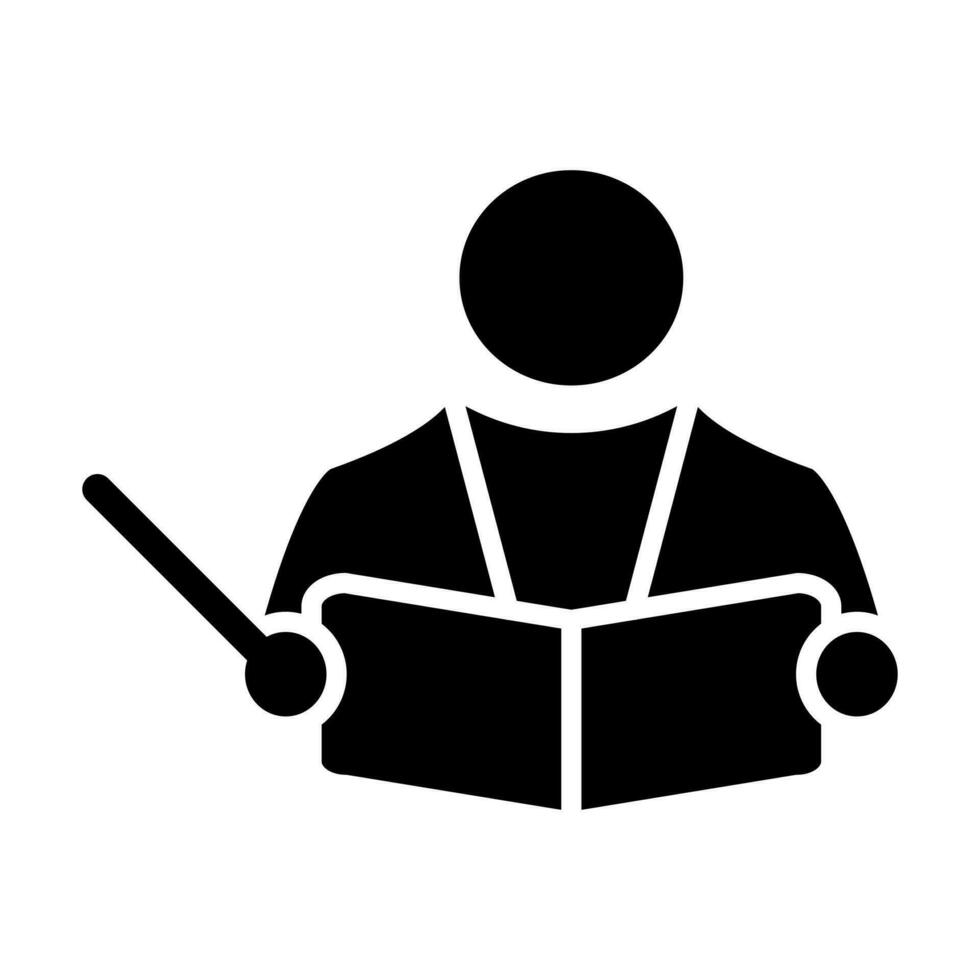 Teacher Vector Glyph Icon Design