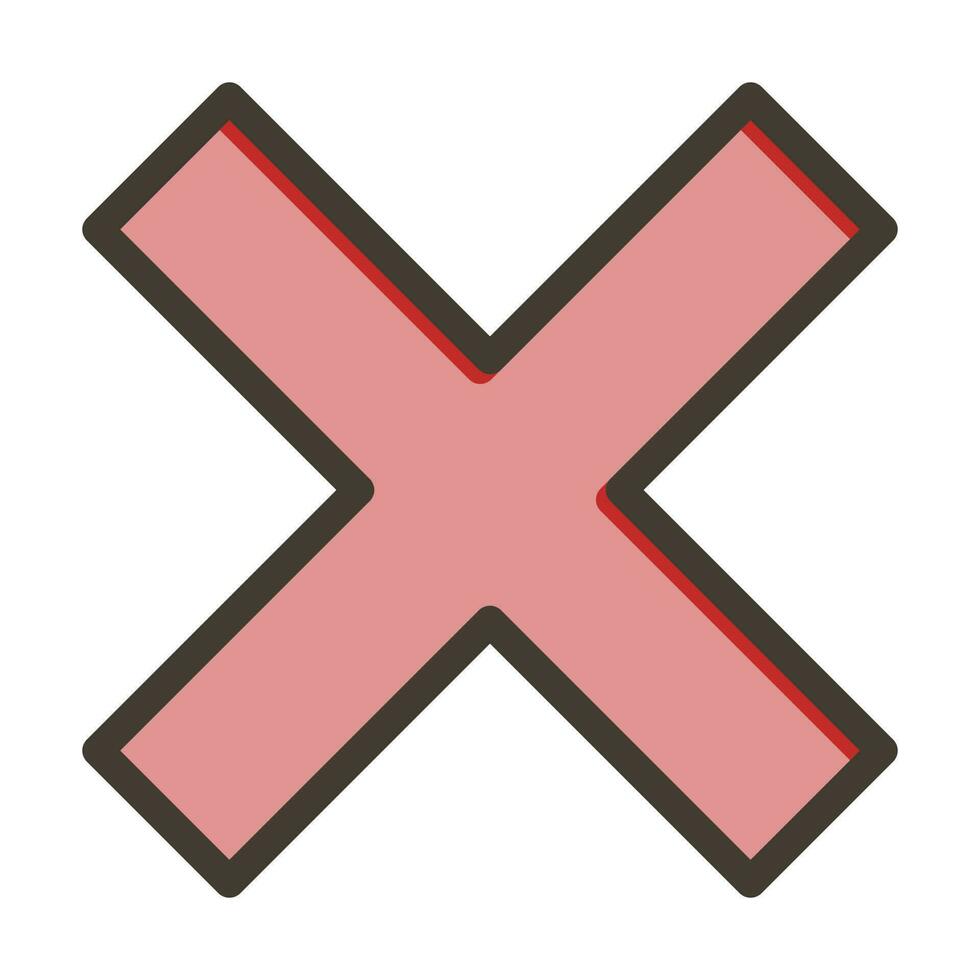 Reject Vector Thick Line Filled Colors Icon Design