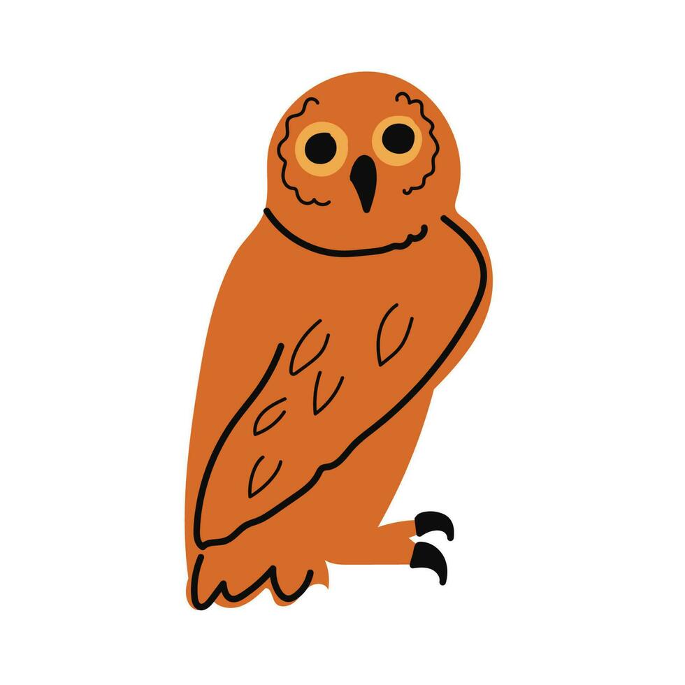 Owl isolated on a white background. Decorative element for Halloween. Vector illustration.