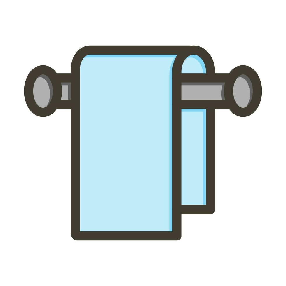 Towel Rack Vector Thick Line Filled Colors Icon Design