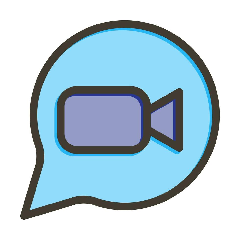 Video Message Vector Thick Line Filled Colors Icon Design