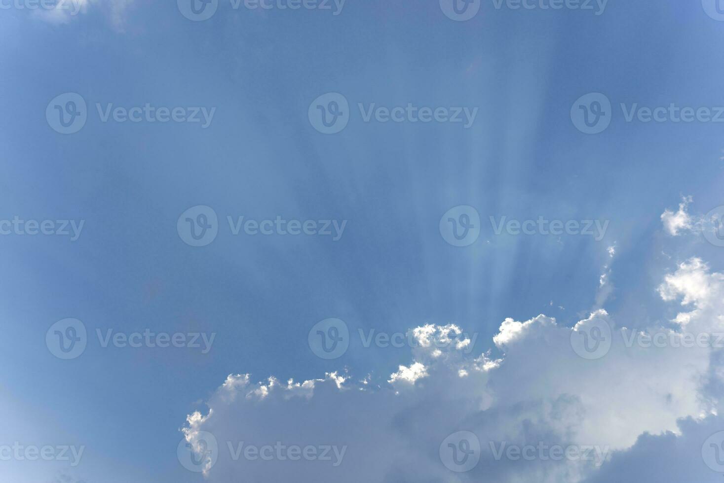 cloud with light beam blue sky. photo