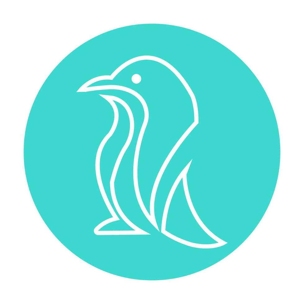 pingüino icono ilustración vector