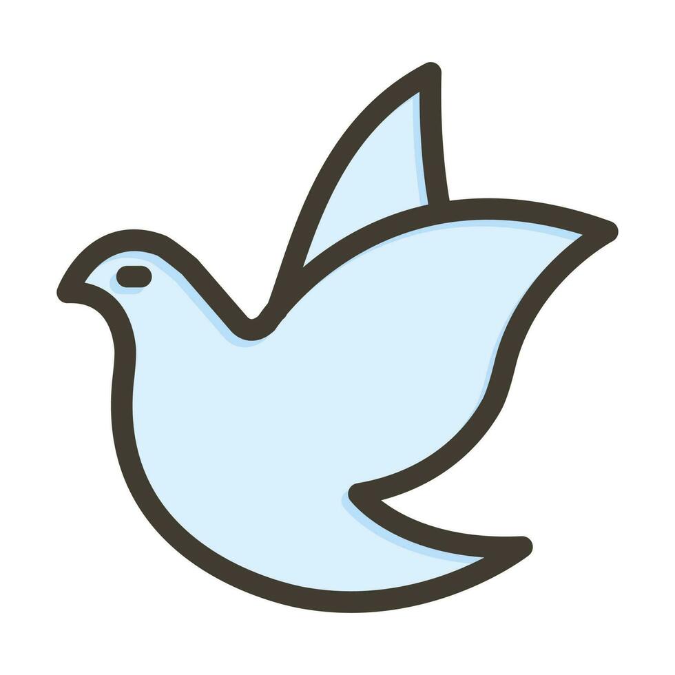 Dove Vector Thick Line Filled Colors Icon Design