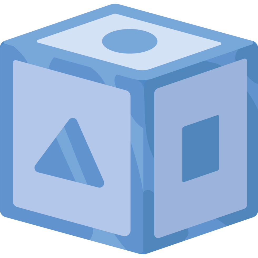 brinquedo cubo azul png