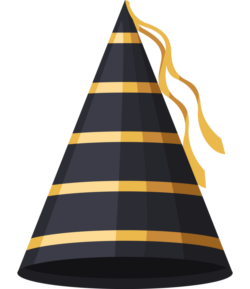 black and golden party hat png