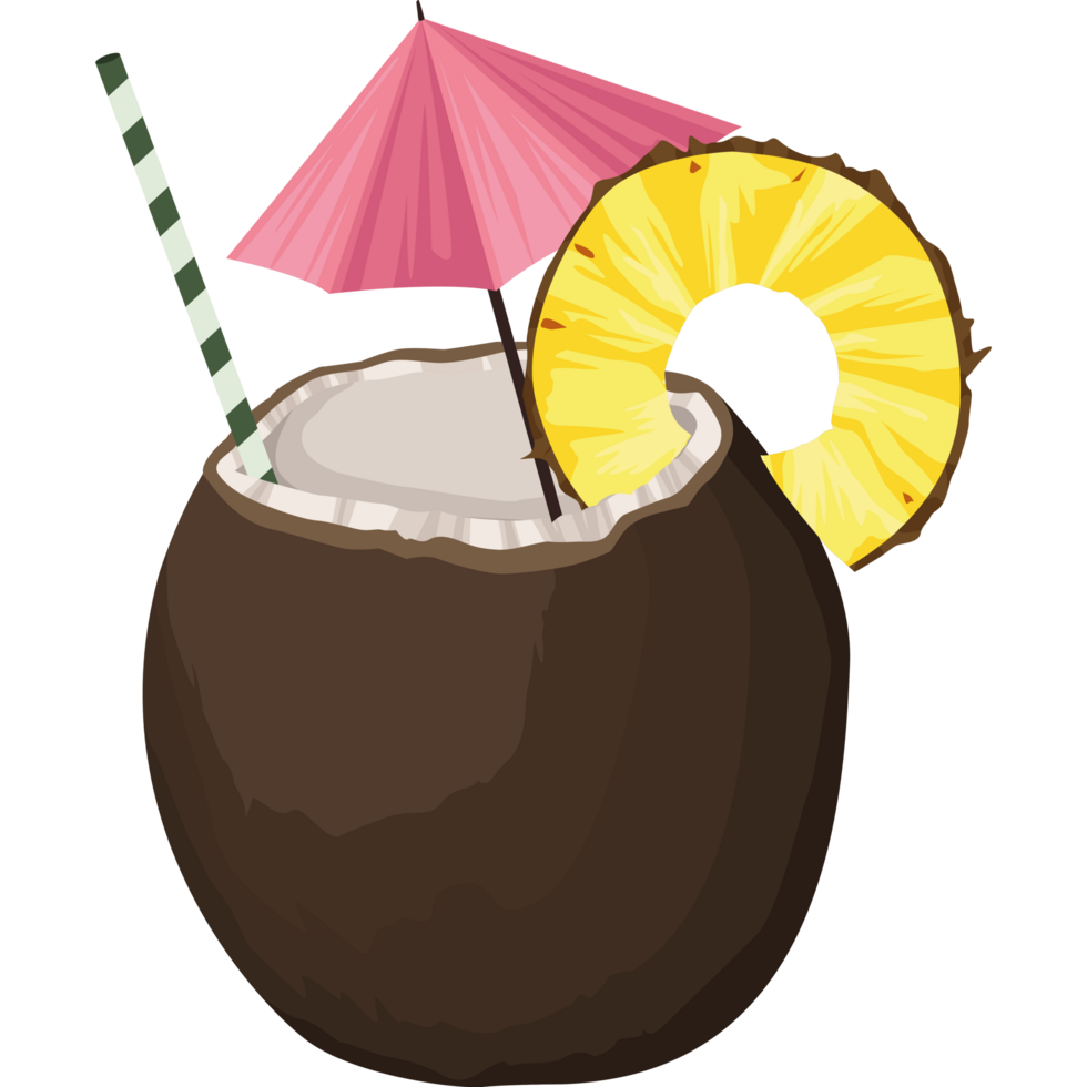 Refrescar la bebida de cóctel de coco png