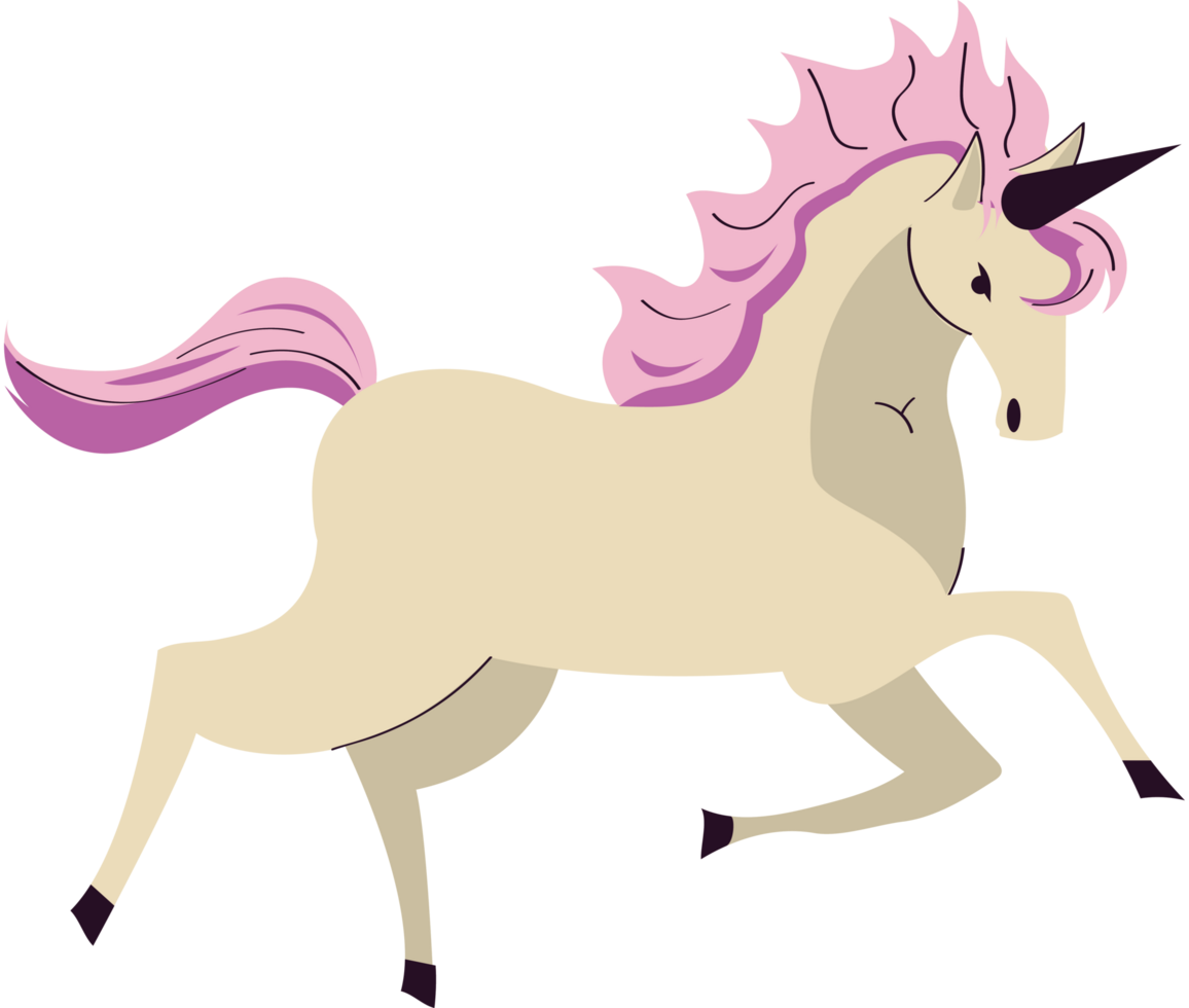 unicornio mágico animal corriendo png