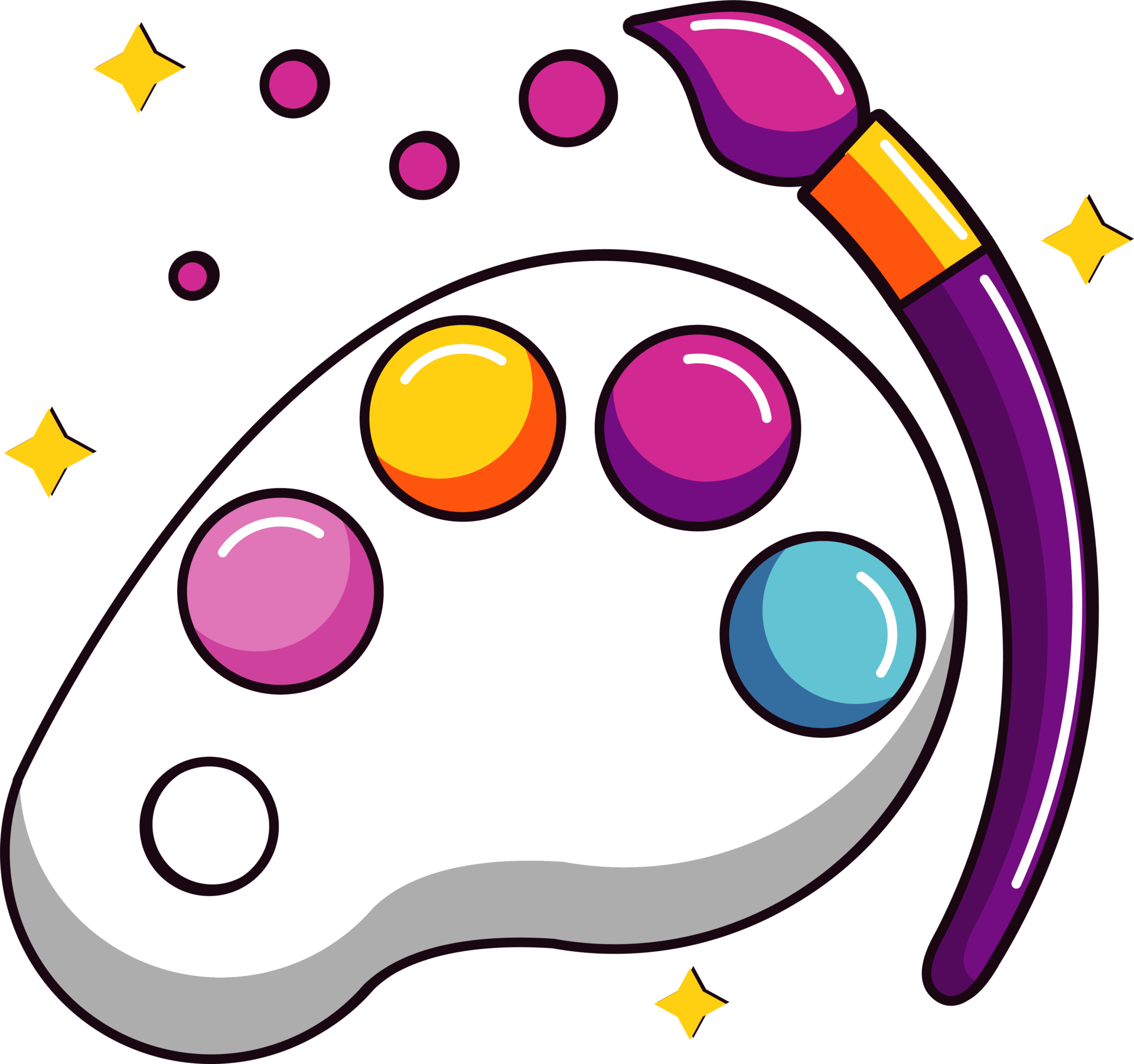 paint brush and palette 24091416 PNG