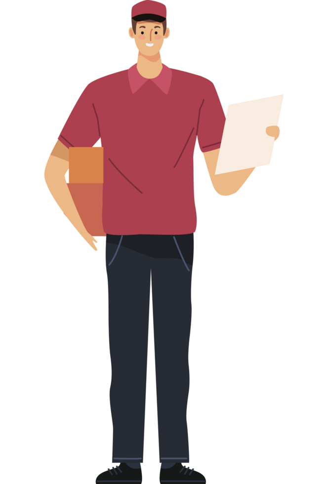 delivery worker with document png