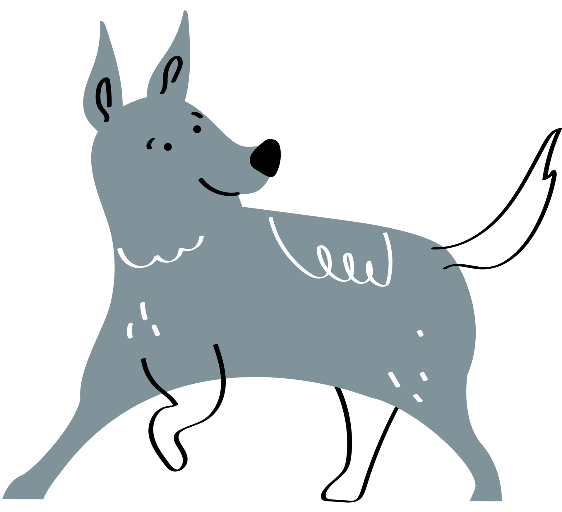 gray dog walking 24091425 PNG