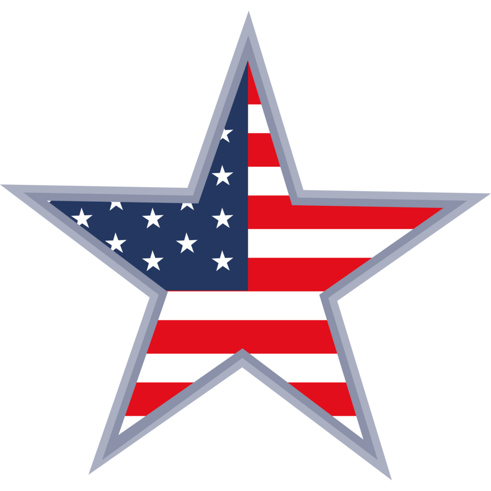 usa flag in star png