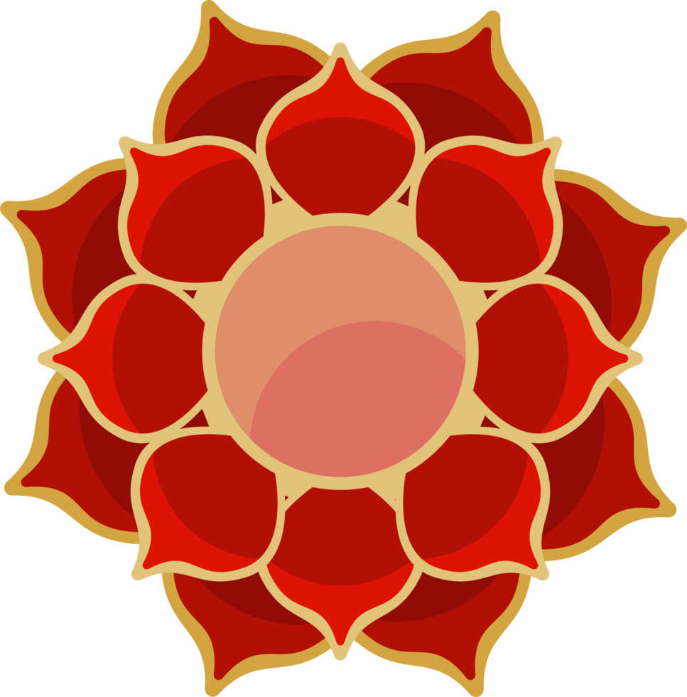 décoration chinoise fleur rouge png
