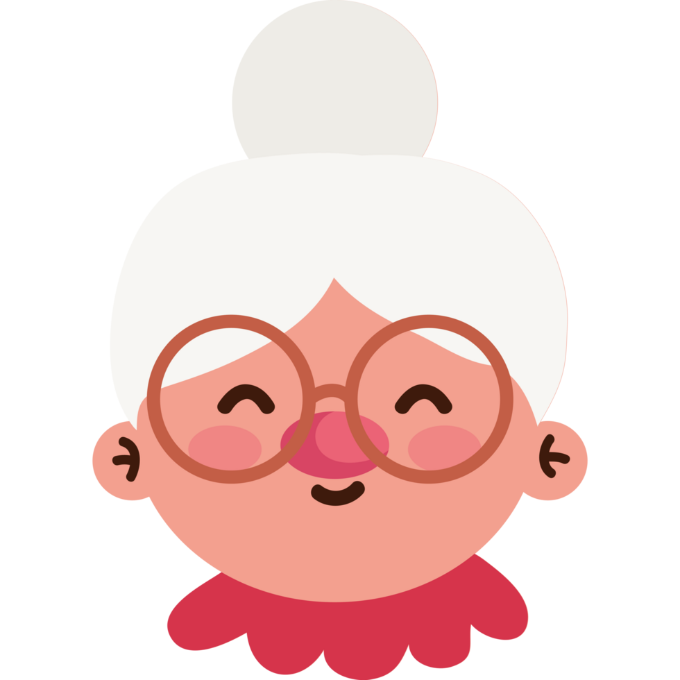cute grandmother head character png