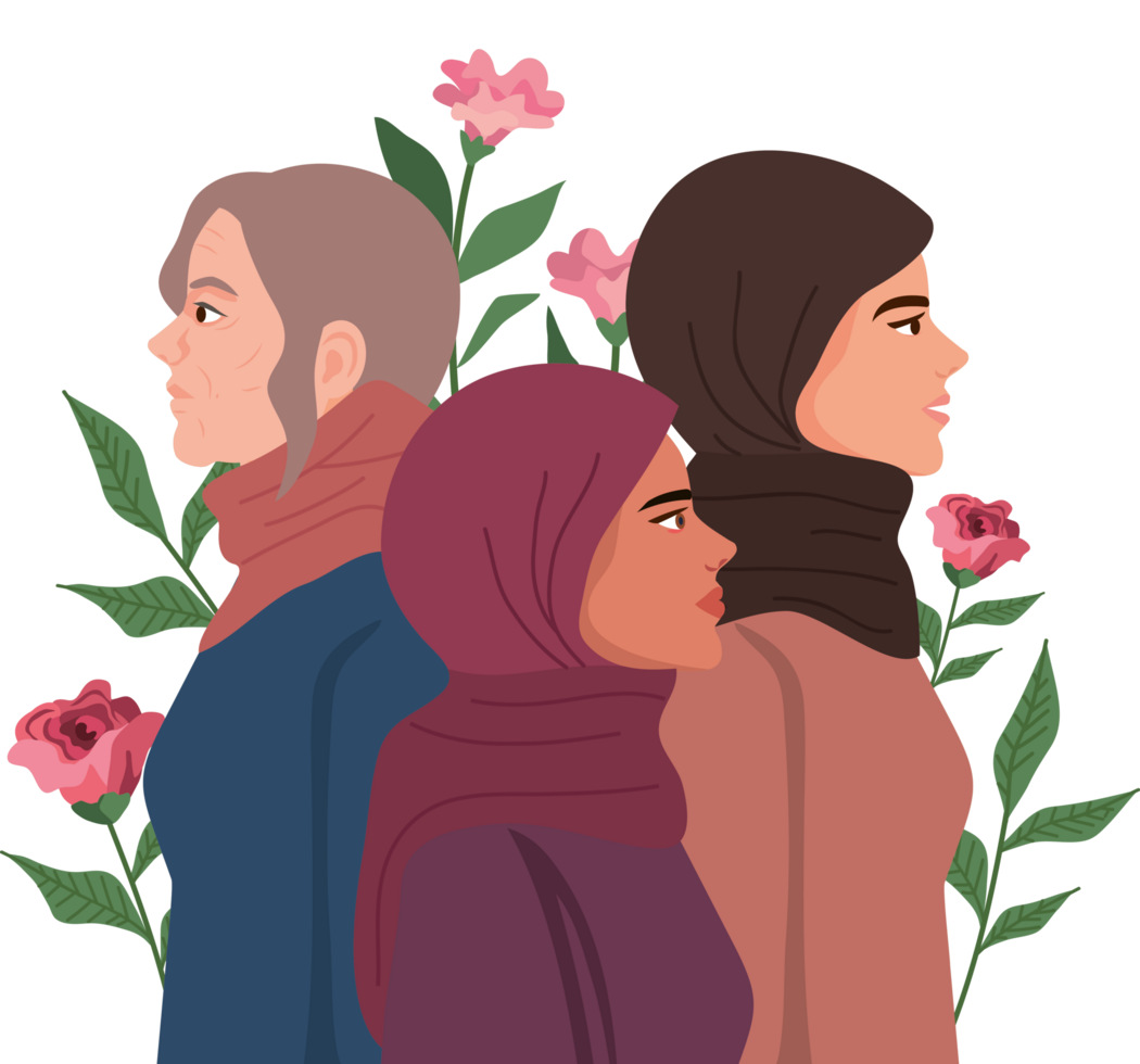three iranian women characters png