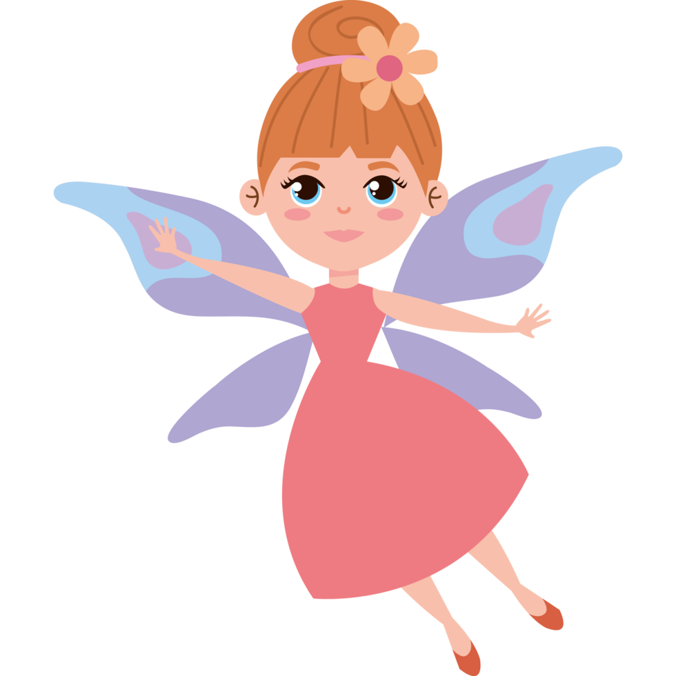 cute blond fairy flying png