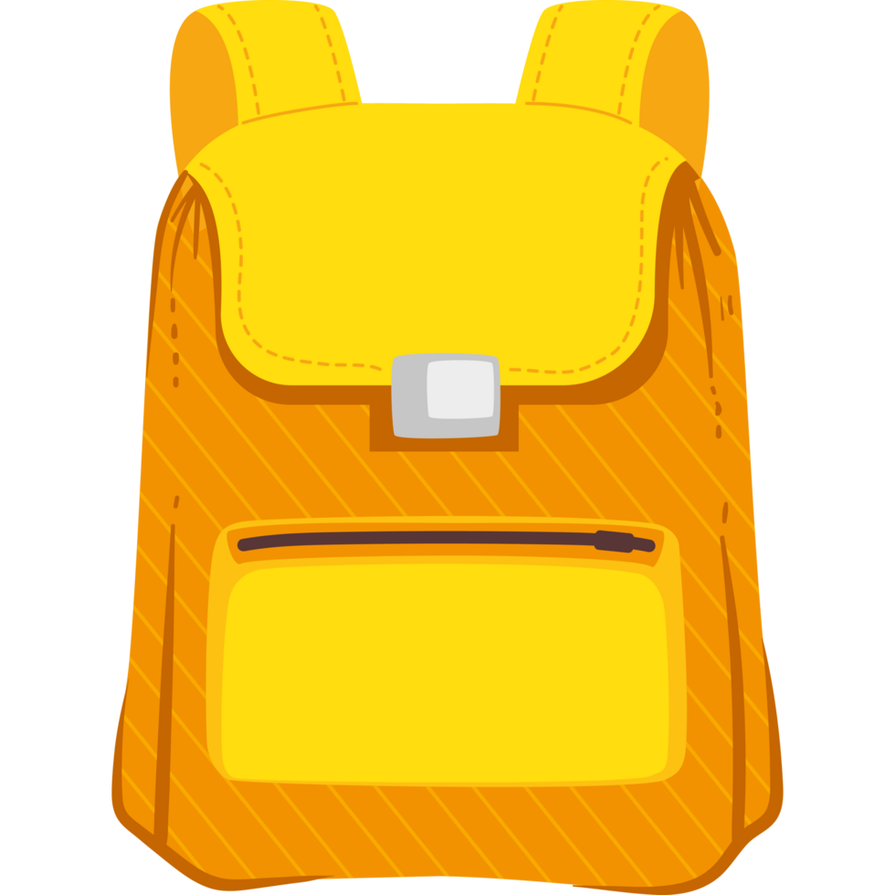 equipamento de mochila escolar amarela png