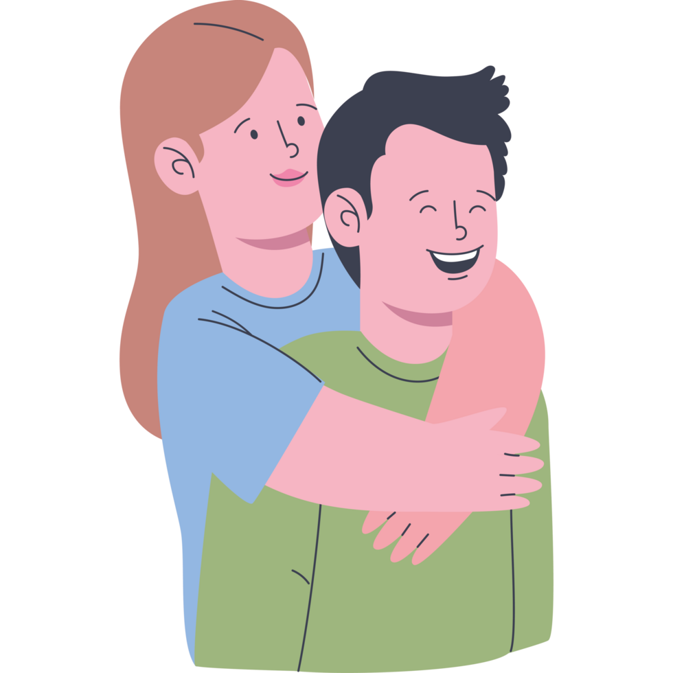 lovers couple hugging png