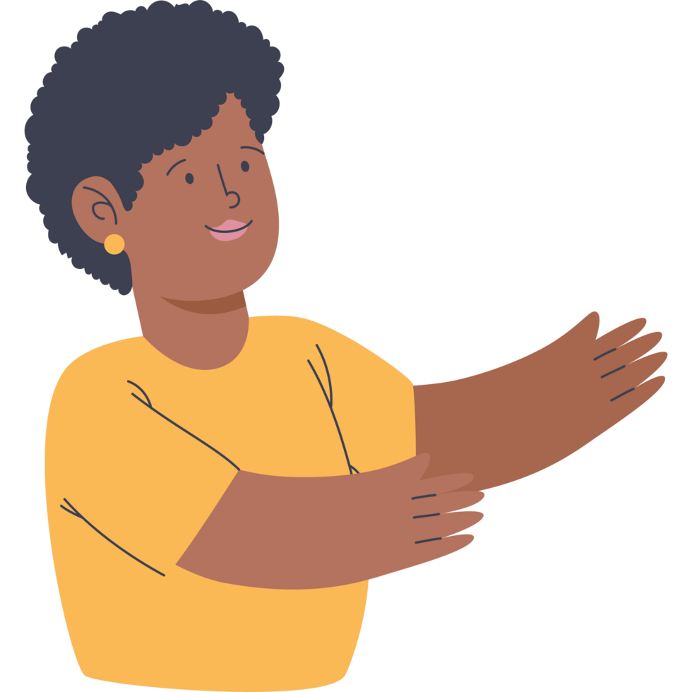 young afro woman png