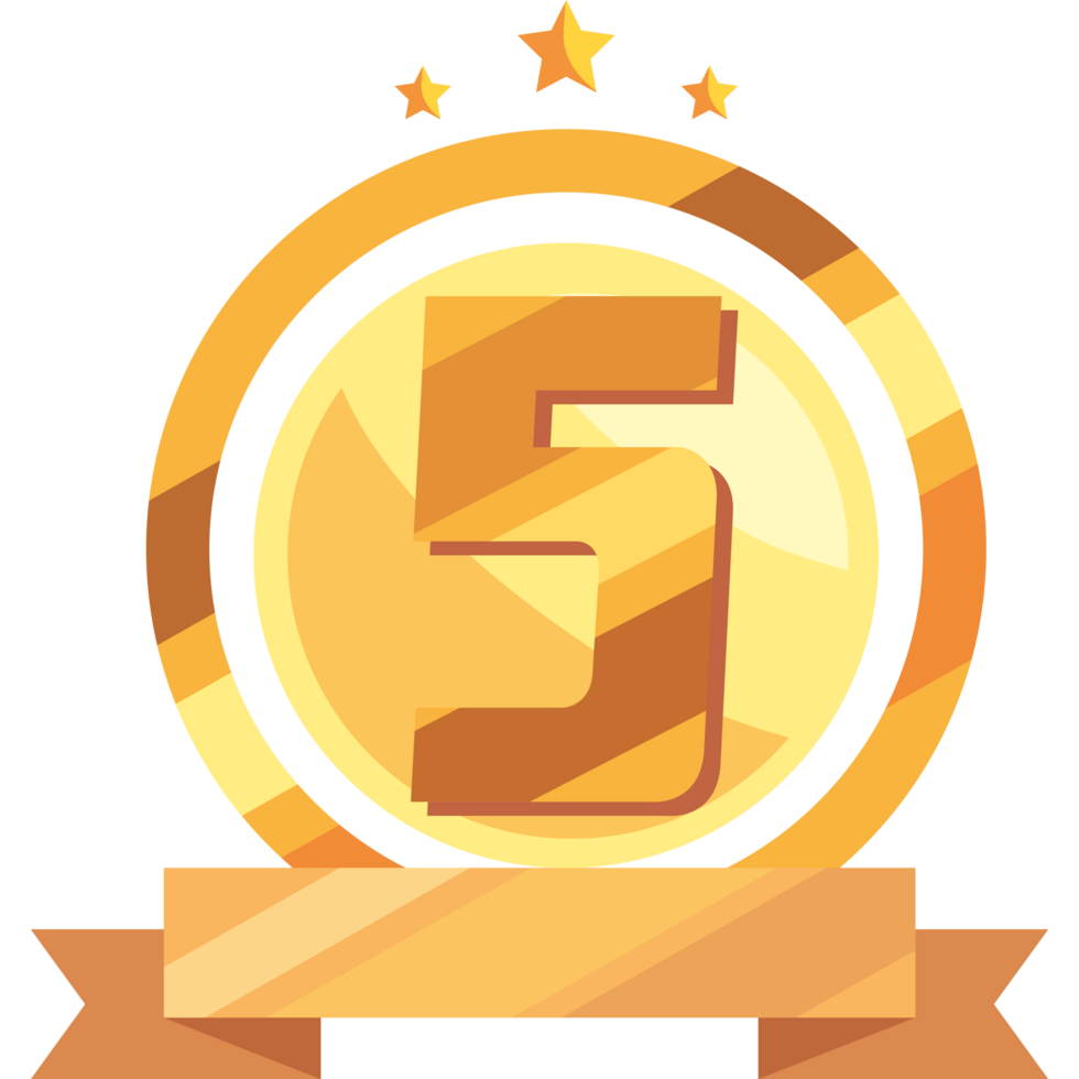 fifth annivesary golden badge png