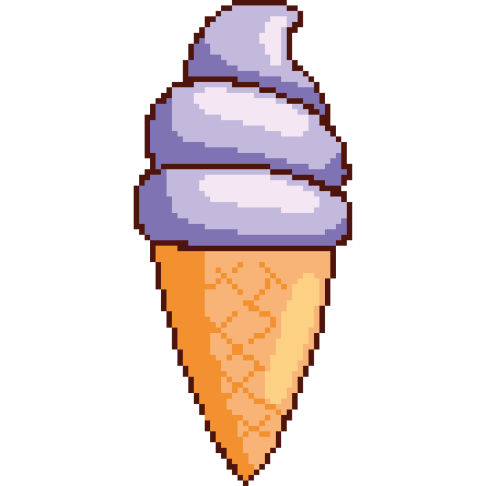 glace douce pixélisée png