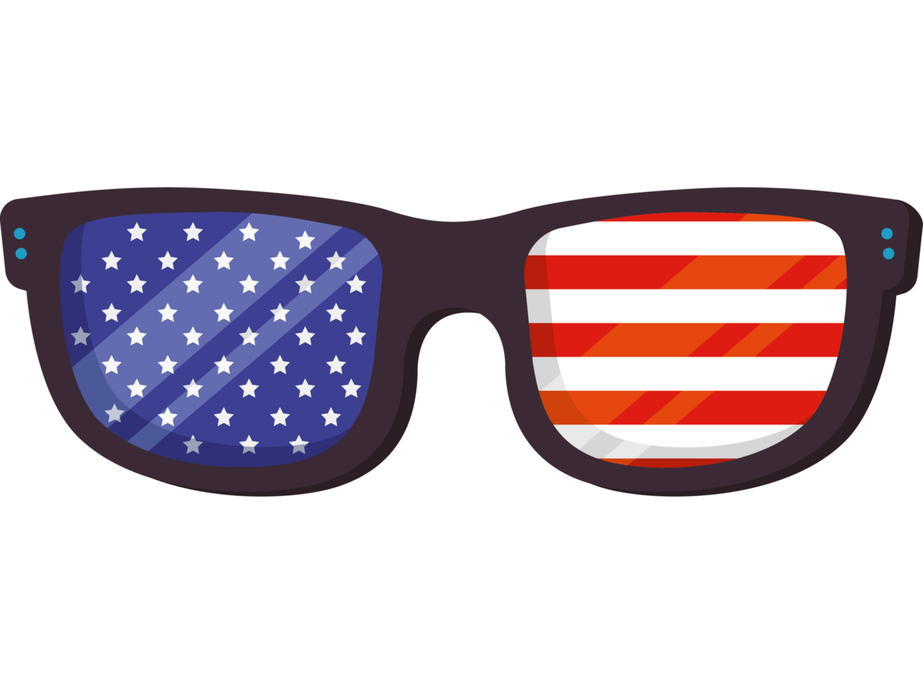 bandera de estados unidos en gafas de sol png