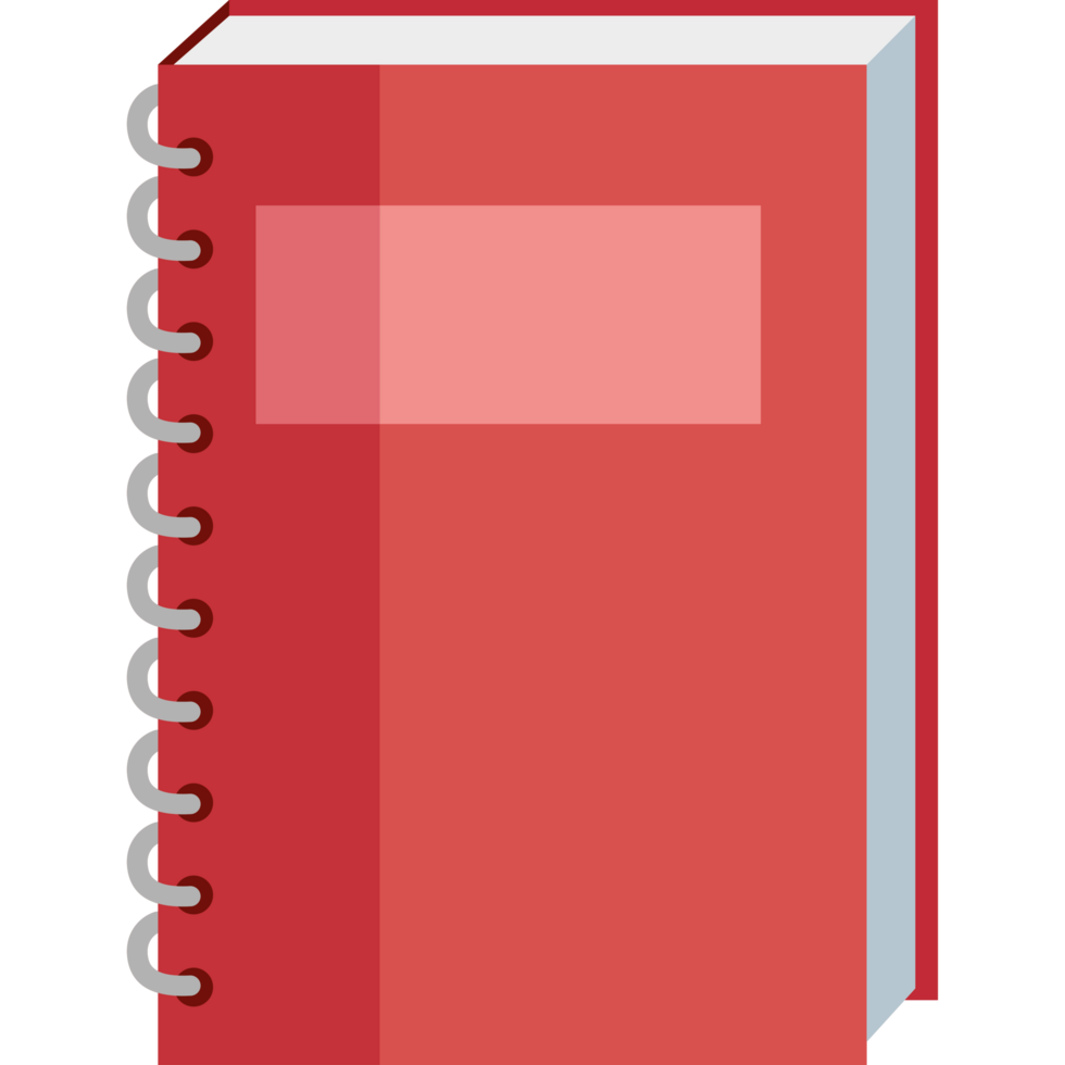 red note book library png