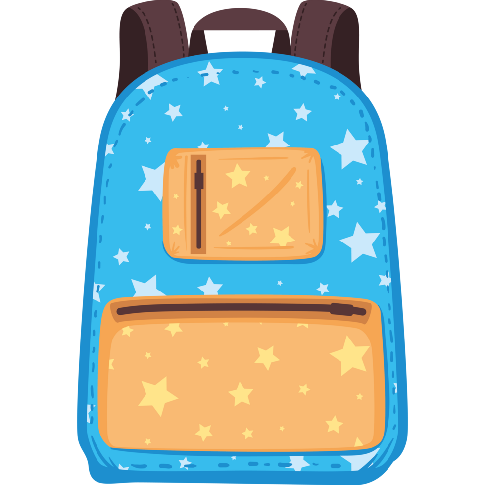 équipement de sac d'école étoilé png