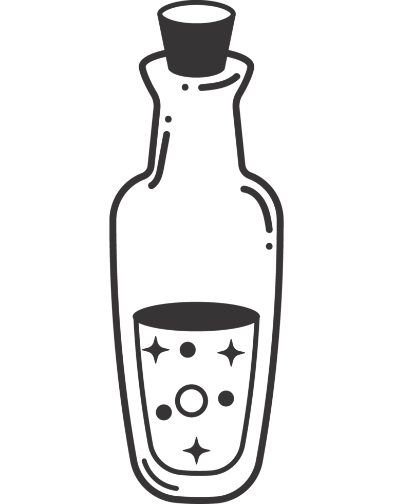 bottle with cork esoteric png
