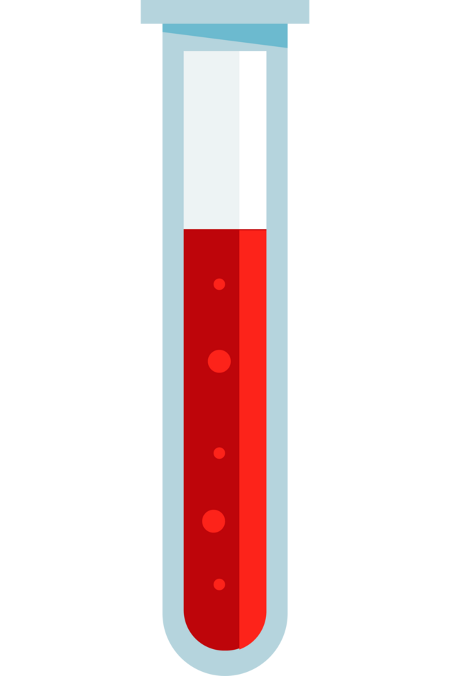 test de tube avec du sang png