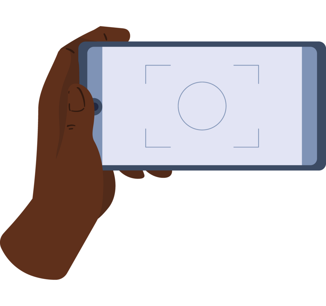 afro hand with smartphone png