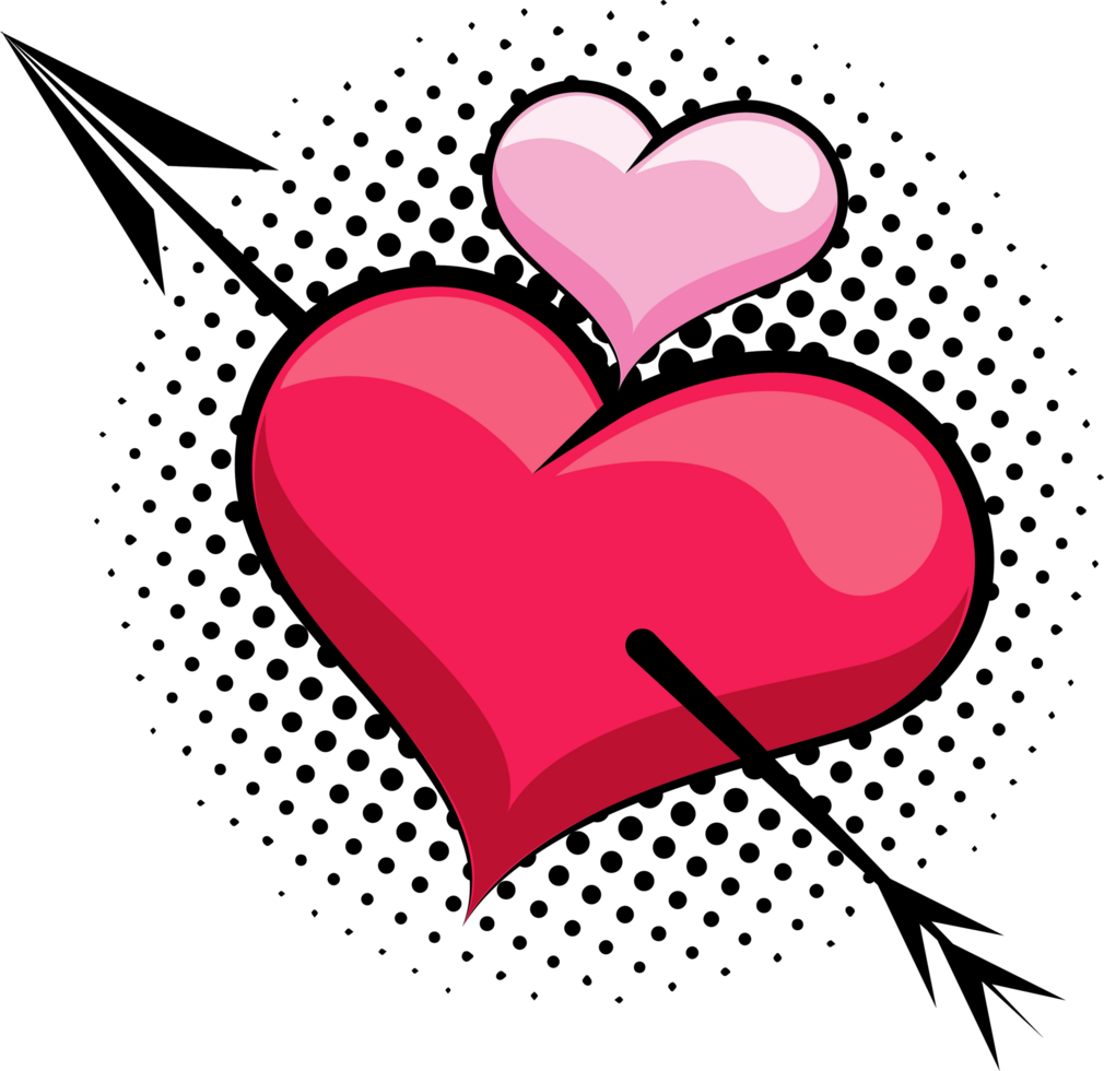 corazones amor con flecha png