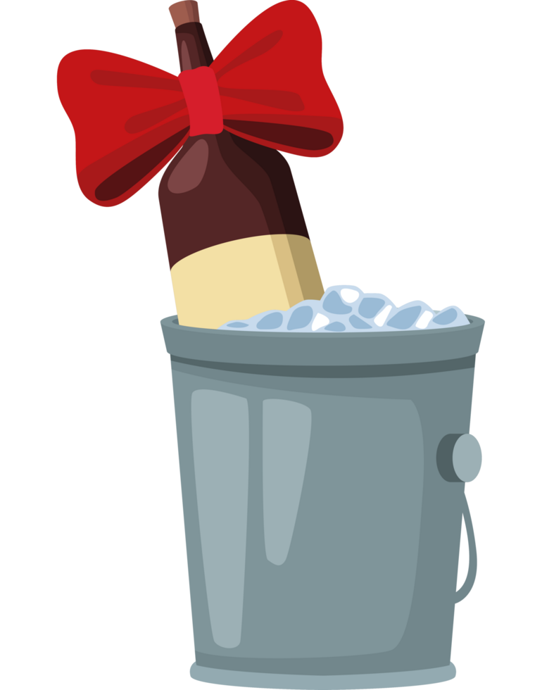 wine bottle in ice bucket png