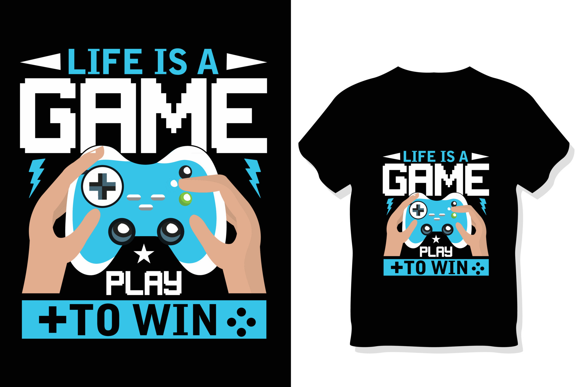 life is a game play to win gaming quotes t shirt Gamer t shirt Design  24092169 Vector Art at Vecteezy