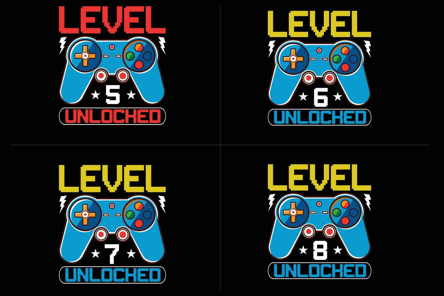 level unlocked gaming  t shirt, gaming quotes t shirt, Gamer t-shirt Design vector