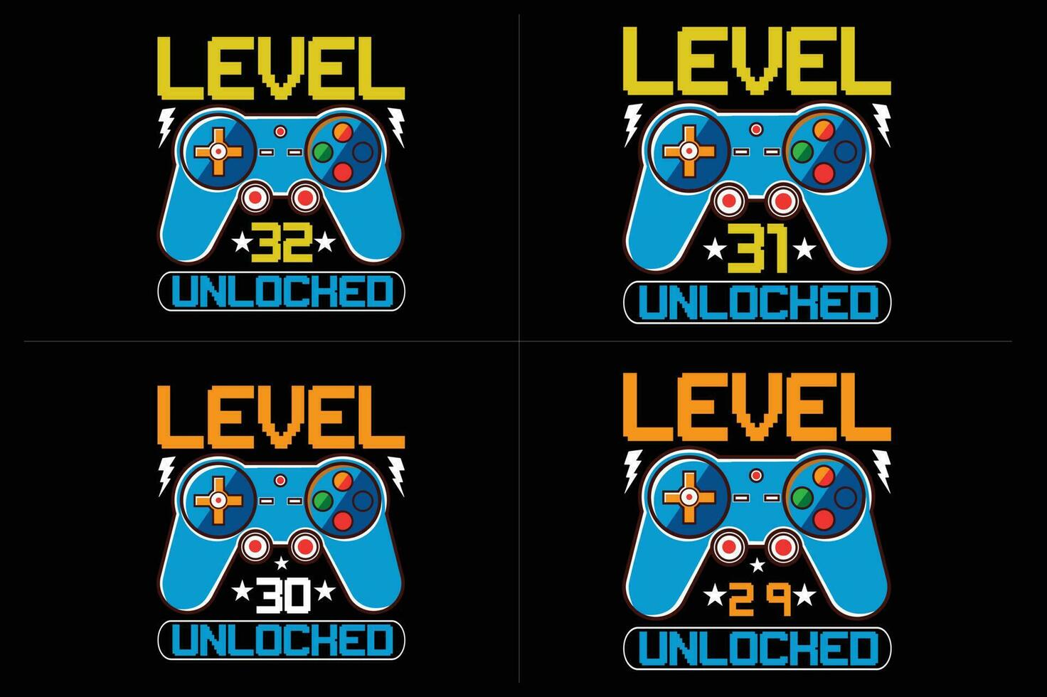 level unlocked gaming  t shirt, gaming quotes t shirt, Gamer t-shirt Design vector