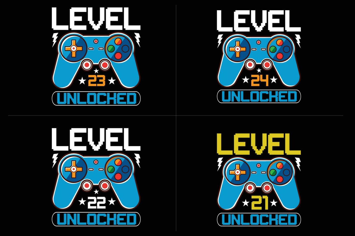 level unlocked gaming  t shirt, gaming quotes t shirt, Gamer t-shirt Design vector