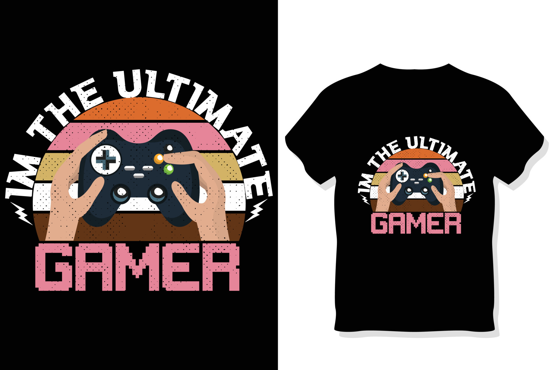 i'm the ultimate gamer quotes gaming t shirt 24092193 Vector Art at ...