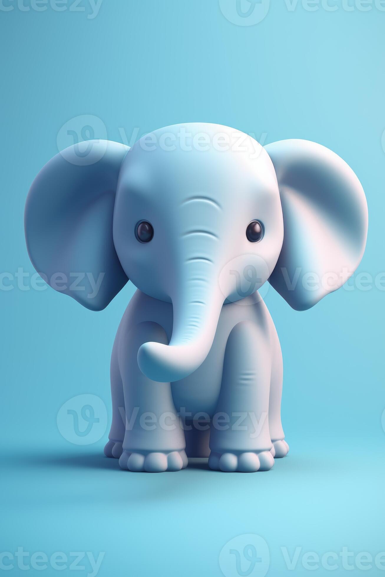 Tiny cute isometric elephant emoji generative AI 24092204 Stock Photo