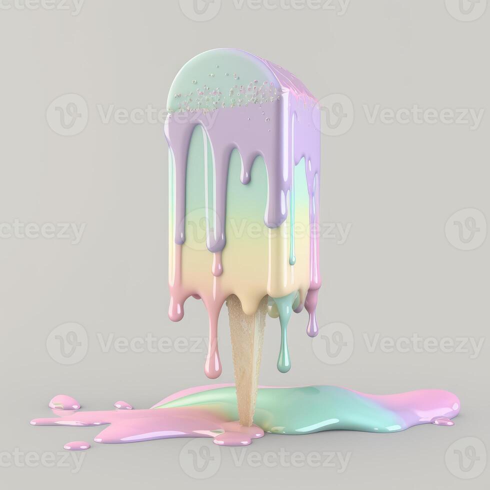 pastel iridescent dripping popsicle photo