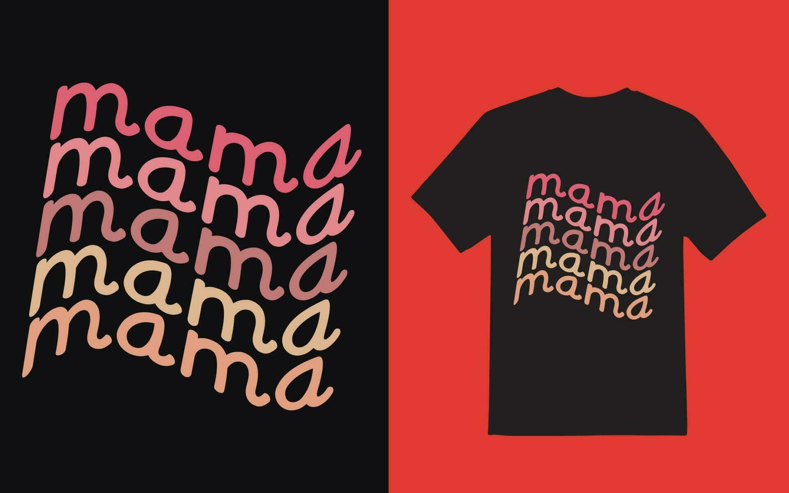 Retro wavy mom t shirt design vector