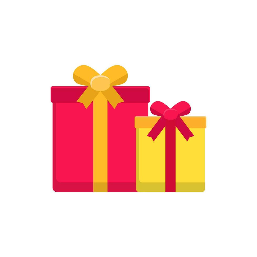 Gift box icon with flat style isolated on white background. Present vector illustration