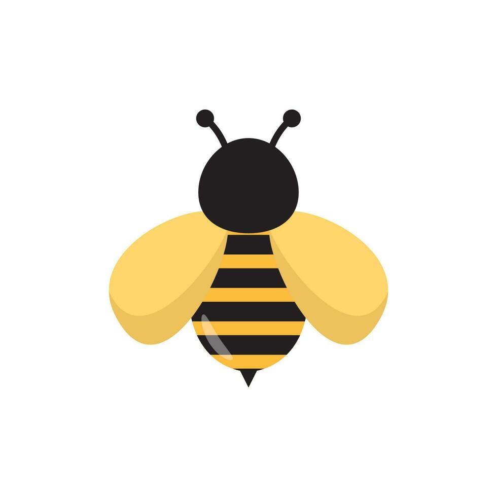 Simple bee vector illustration with a flat style isolated on white background. Bee icon