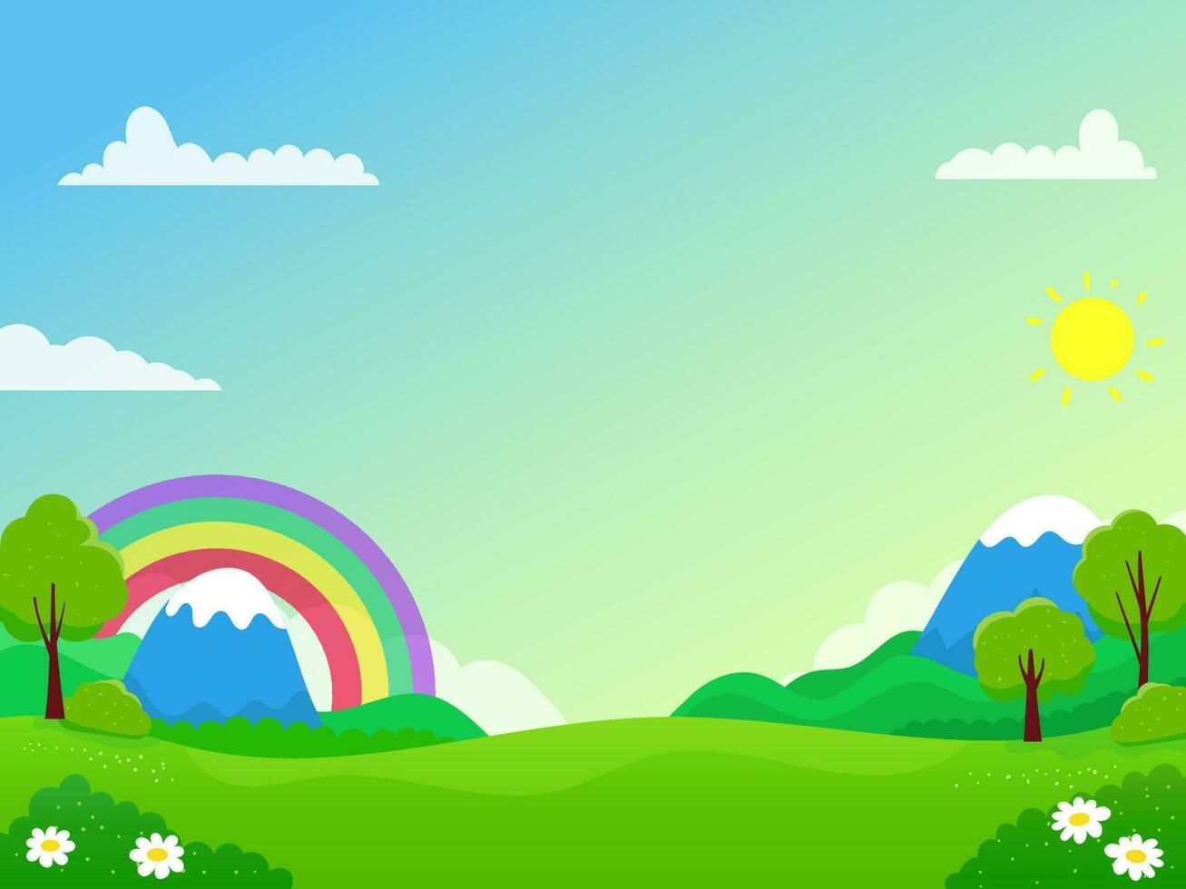 linda naturaleza paisaje vector ilustración adecuado para niños' antecedentes o fondo de pantalla