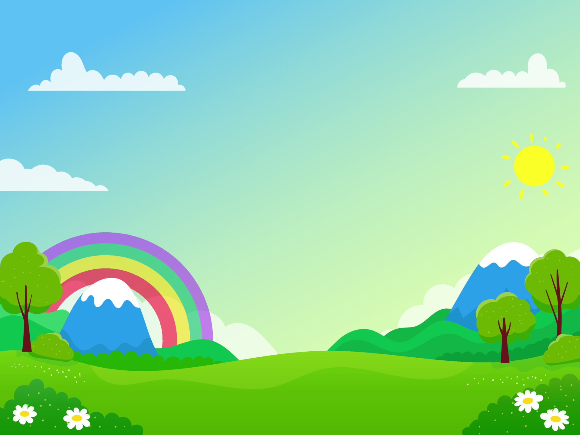 Cute nature landscape vector illustration suitable for kids ...