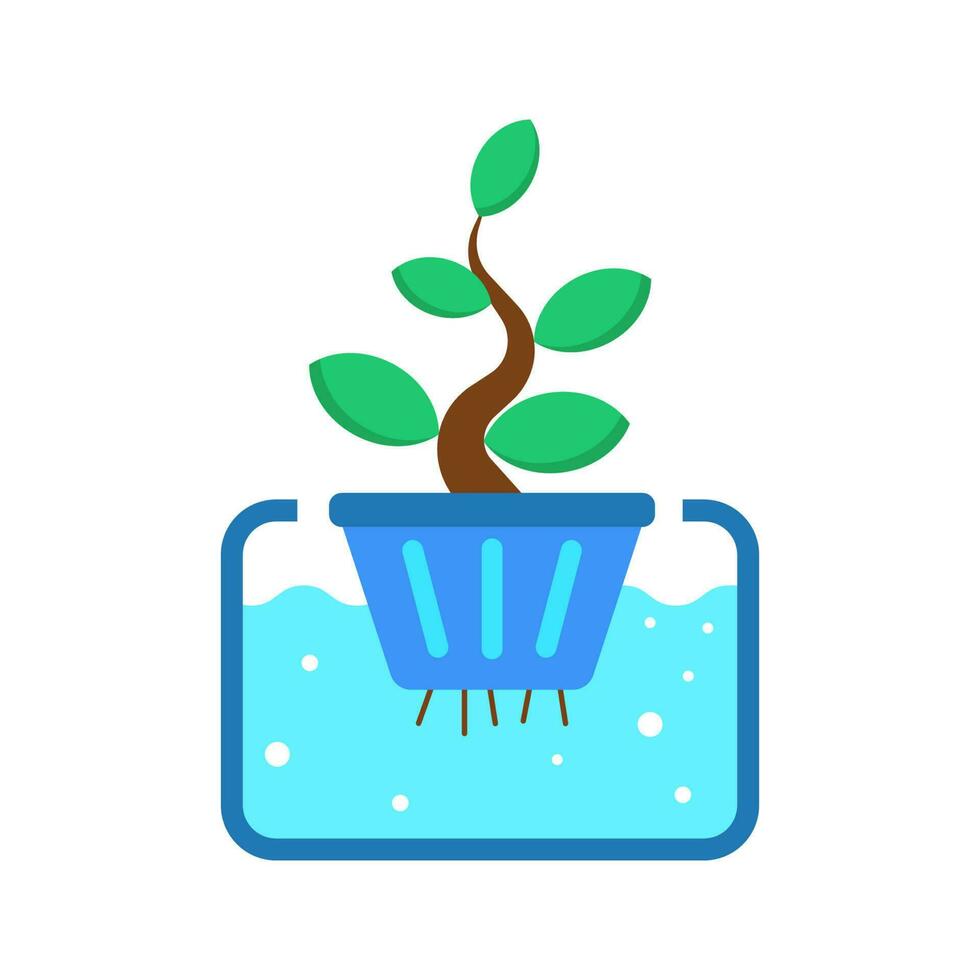 Hydroponic icon with flat style isolated on white background vector