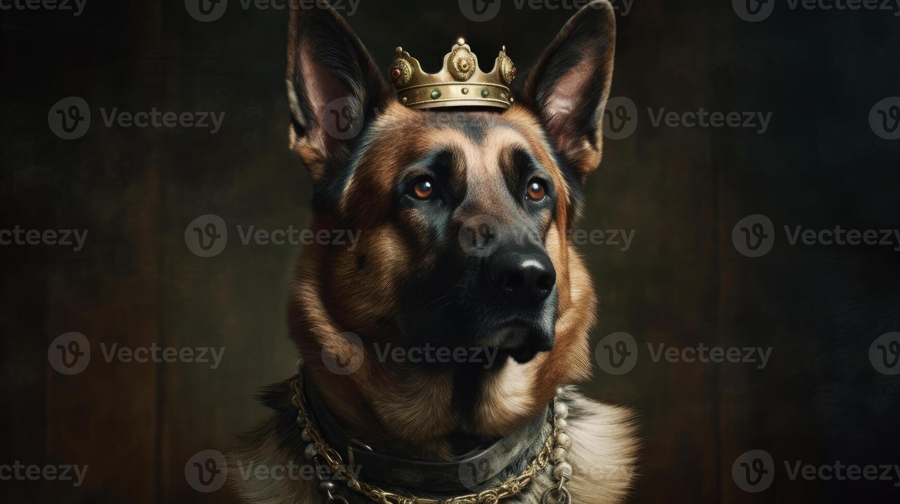 picture of german shepherd wearing crown photo